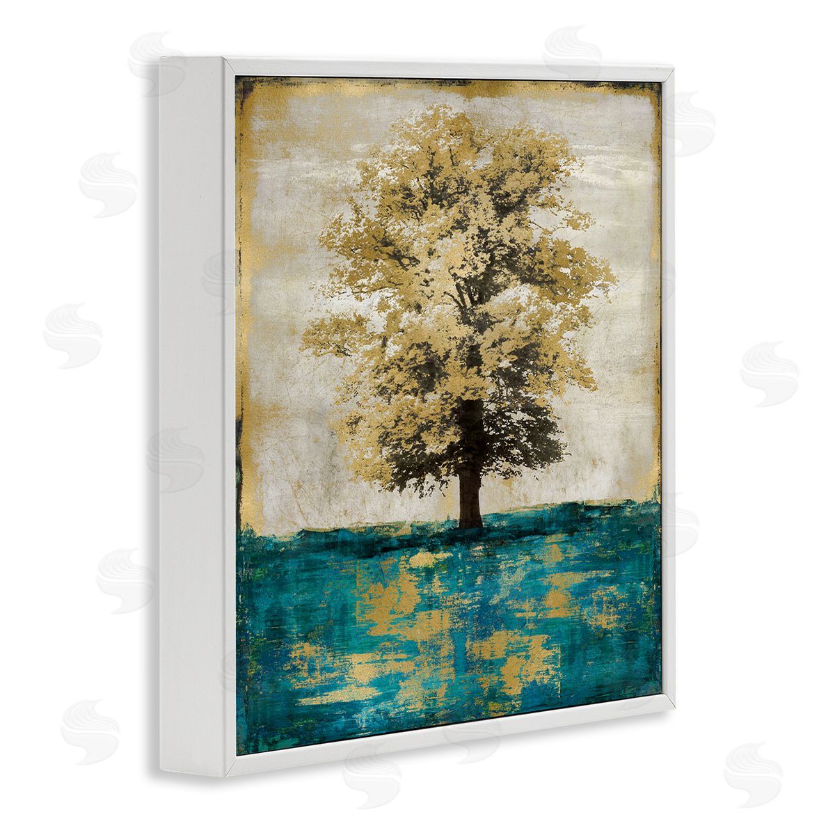 Eric Turner Contemporary Tree Leaf Reflection White Framed Glicee Wall Art Print