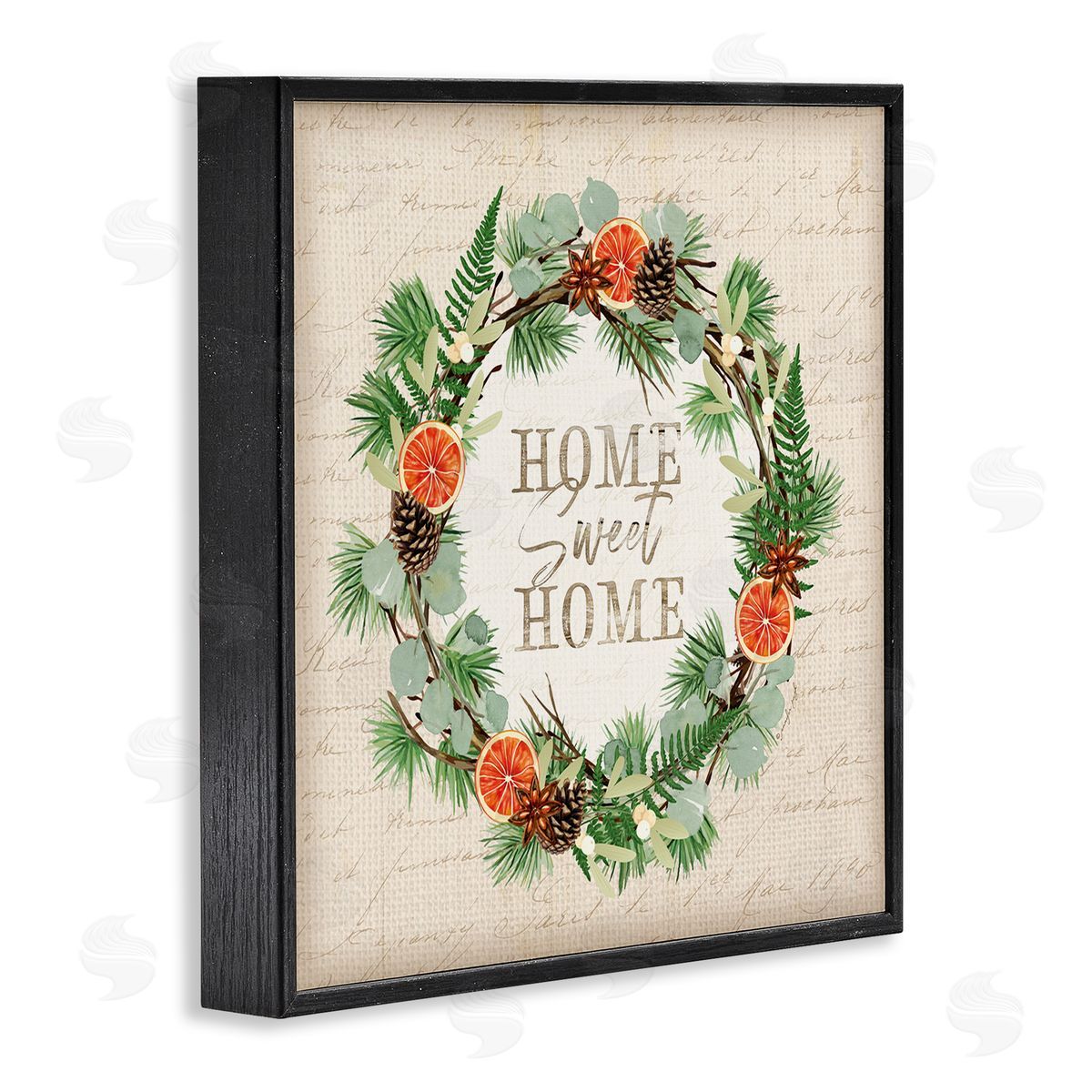Jennifer Pugh Sweet Home Seasonal Wreath Black Framed Glicee Wall Art Print