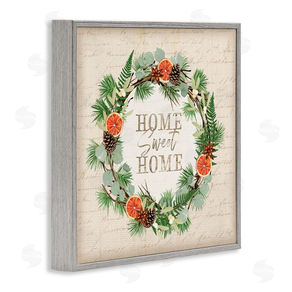 Jennifer Pugh Sweet Home Seasonal Wreath Gray Framed Glicee Wall Art Print