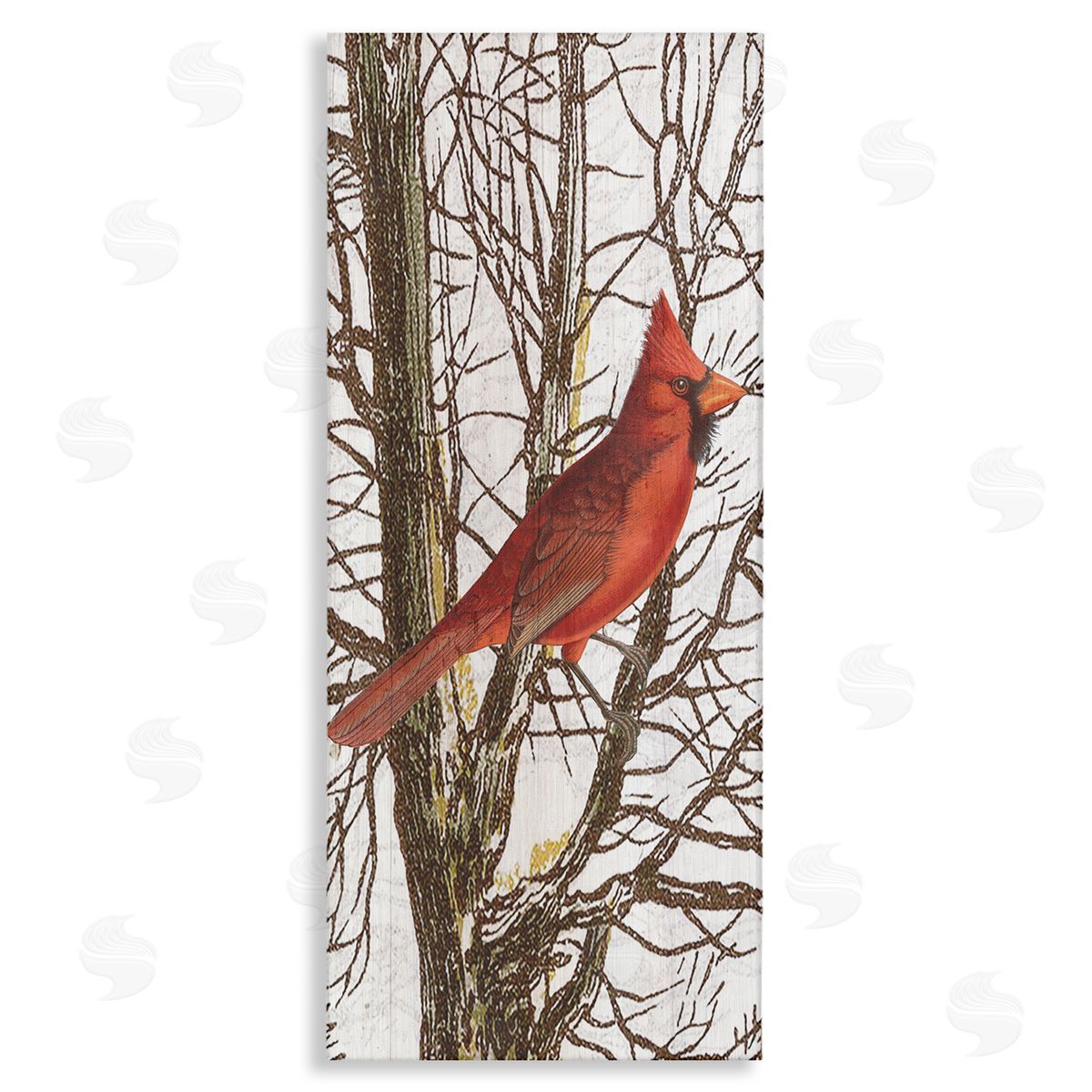 Stupell Studio Cardinal Bird Perched Trees
