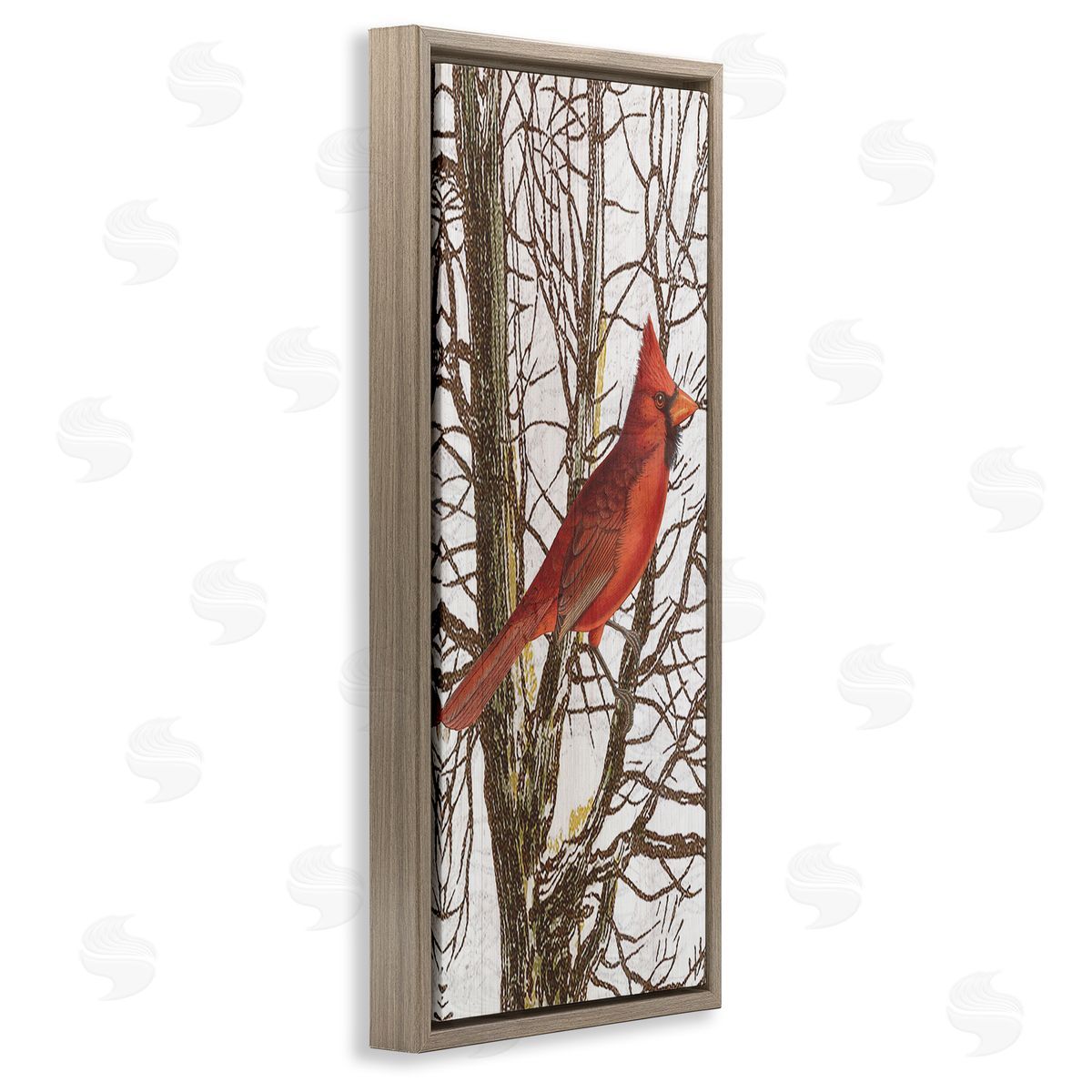 Stupell Studio Cardinal Bird Perched Trees