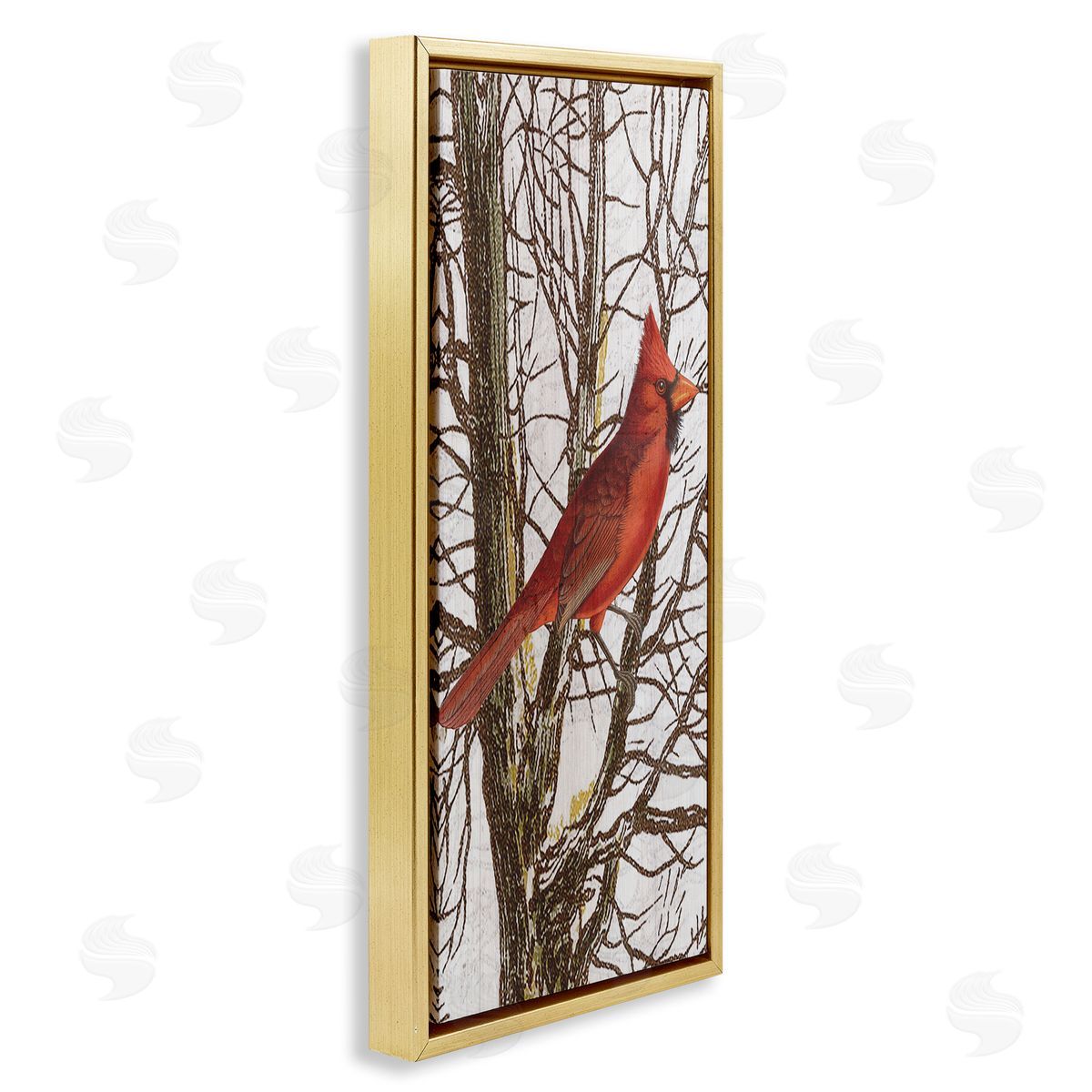 Stupell Studio Cardinal Bird Perched Trees