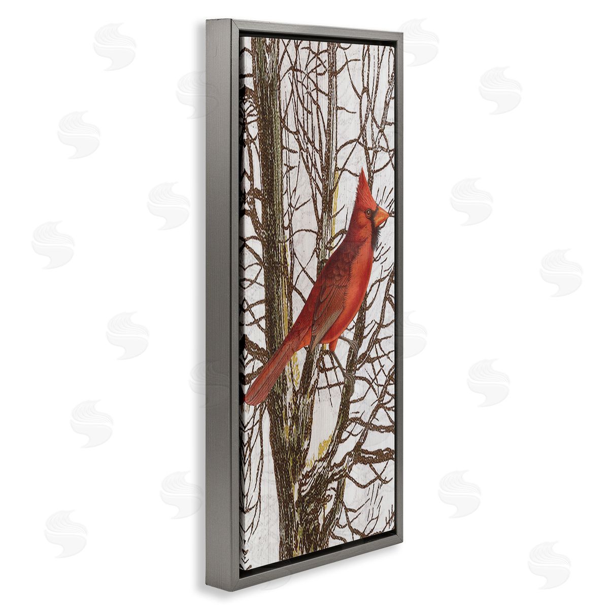 Stupell Studio Cardinal Bird Perched Trees