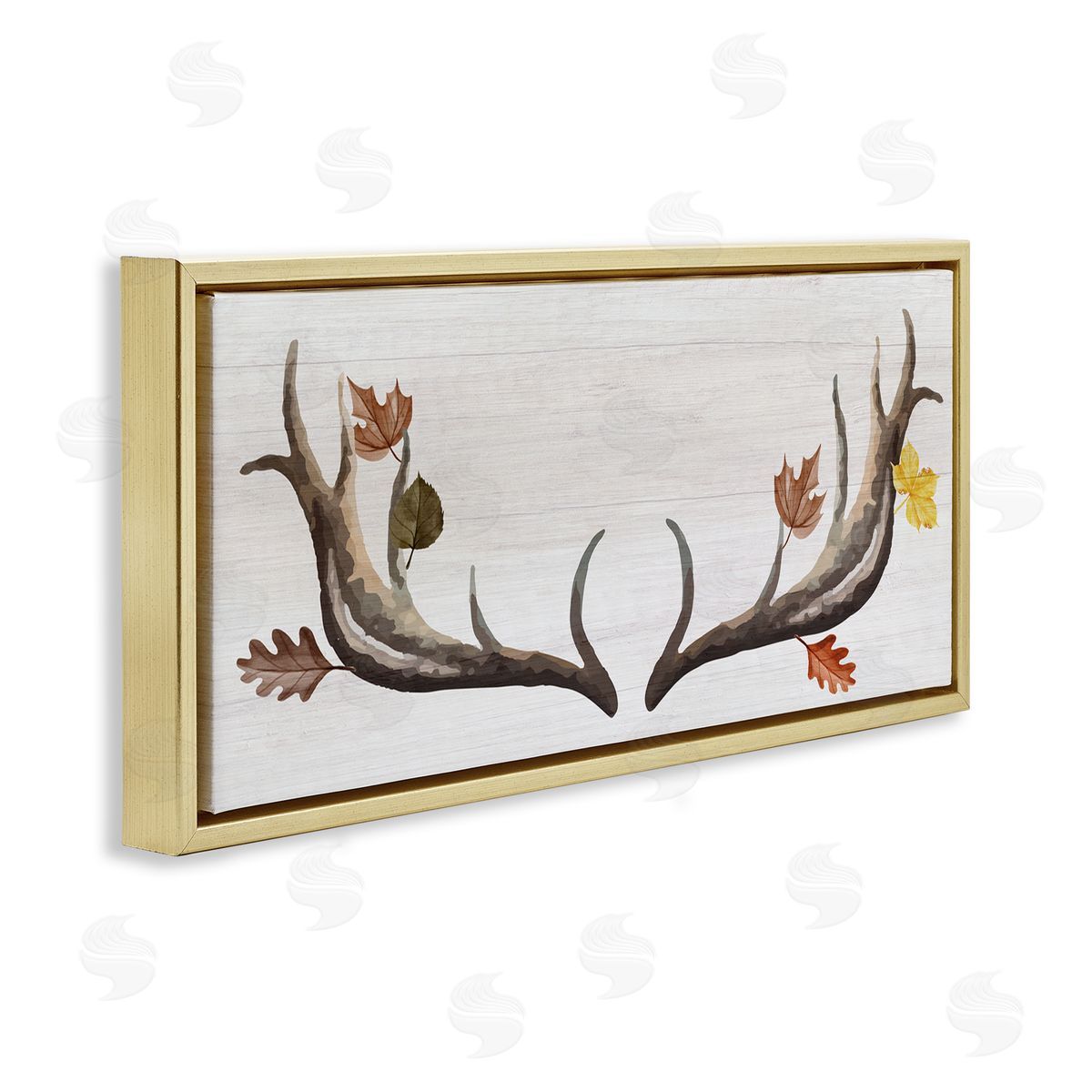 Stupell Studio Fall Leaves Woodland Antlers