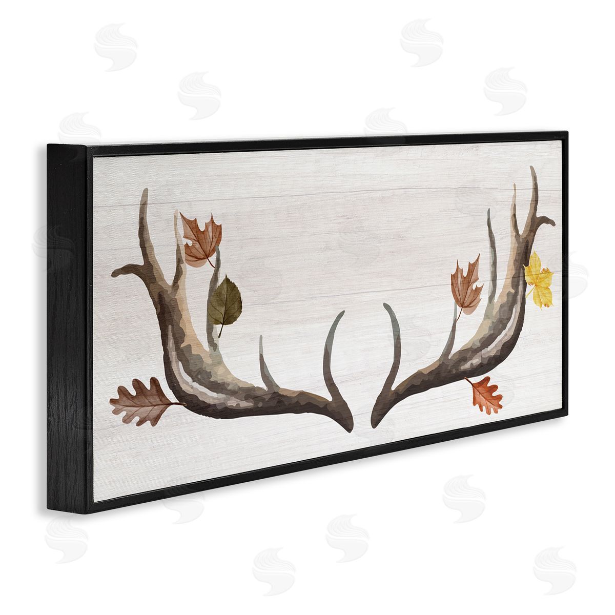 Stupell Studio Fall Leaves Woodland Antlers