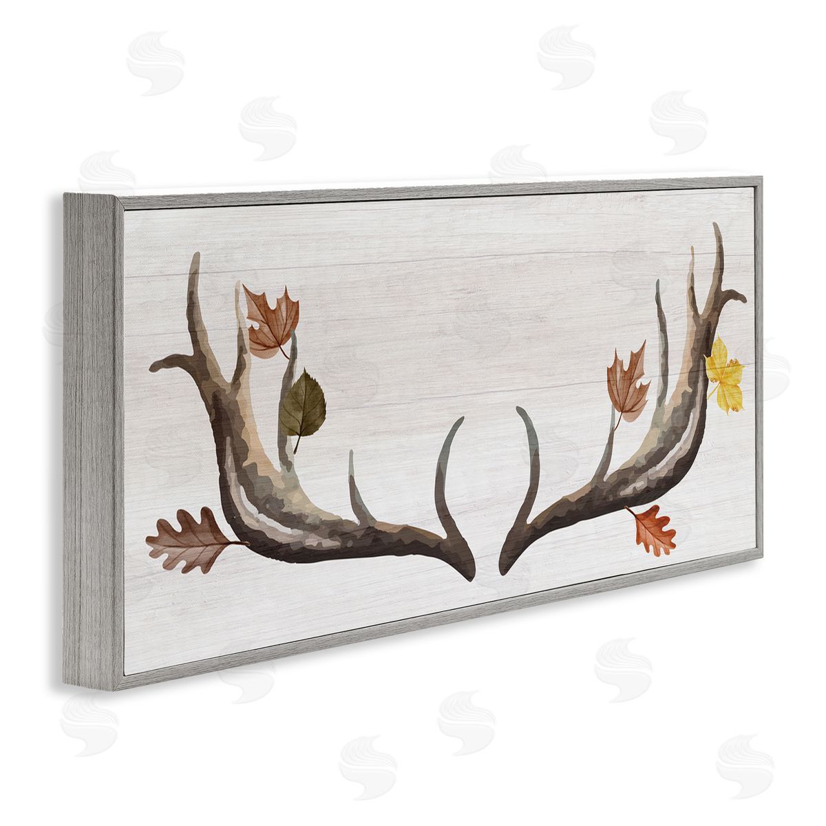 Stupell Studio Fall Leaves Woodland Antlers