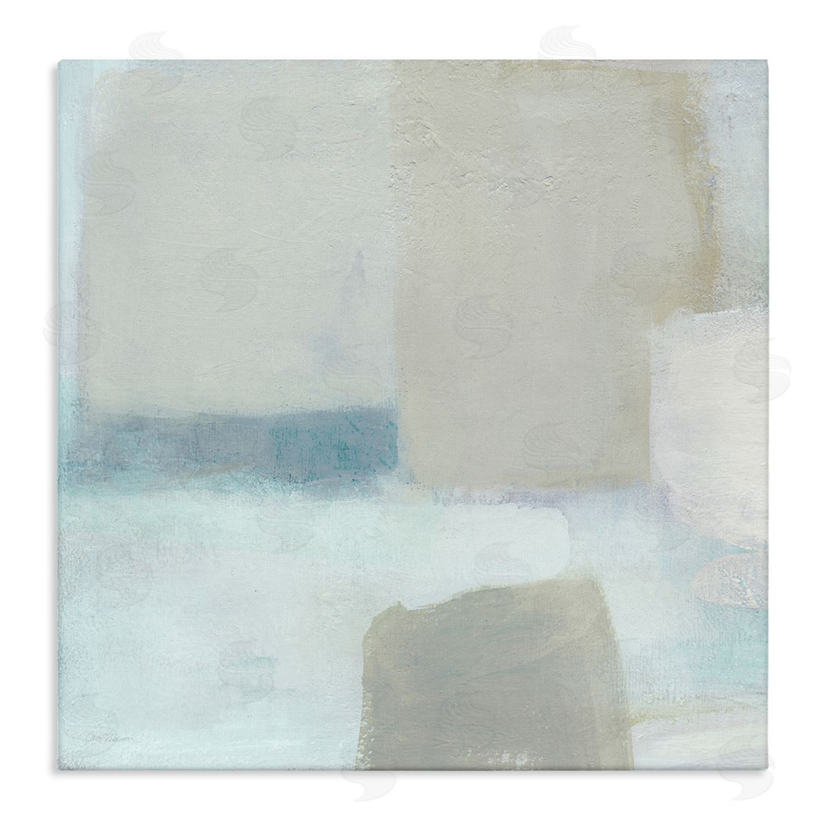 Carol Robinson Muted Blocked Abstract Shapes Stretched Canvas Wall Art Print