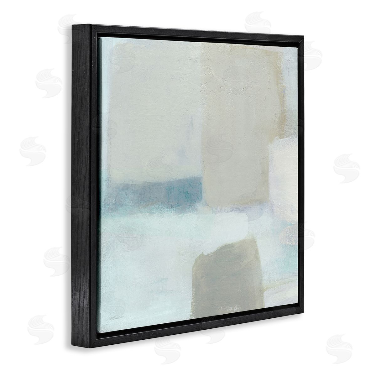 Carol Robinson Muted Blocked Abstract Shapes Black Floating Frame Canvas Wall Art Print