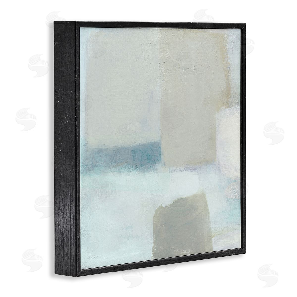 Carol Robinson Muted Blocked Abstract Shapes Black Framed Glicee Wall Art Print