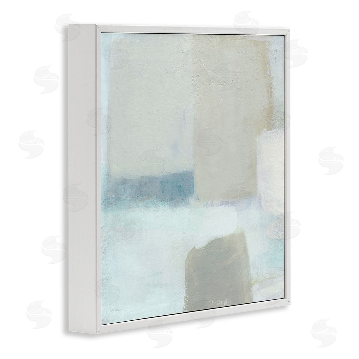 Carol Robinson Muted Blocked Abstract Shapes White Framed Glicee Wall Art Print