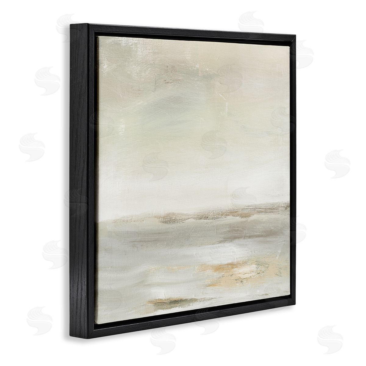 Judith Shapiro Beige Abstract Landscape Scene Black Floating Frame Canvas Wall Art Print