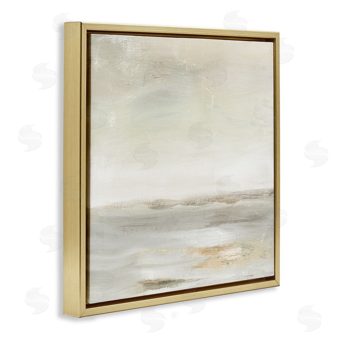 Judith Shapiro Beige Abstract Landscape Scene Gold Floating Frame Canvas Wall Art Print