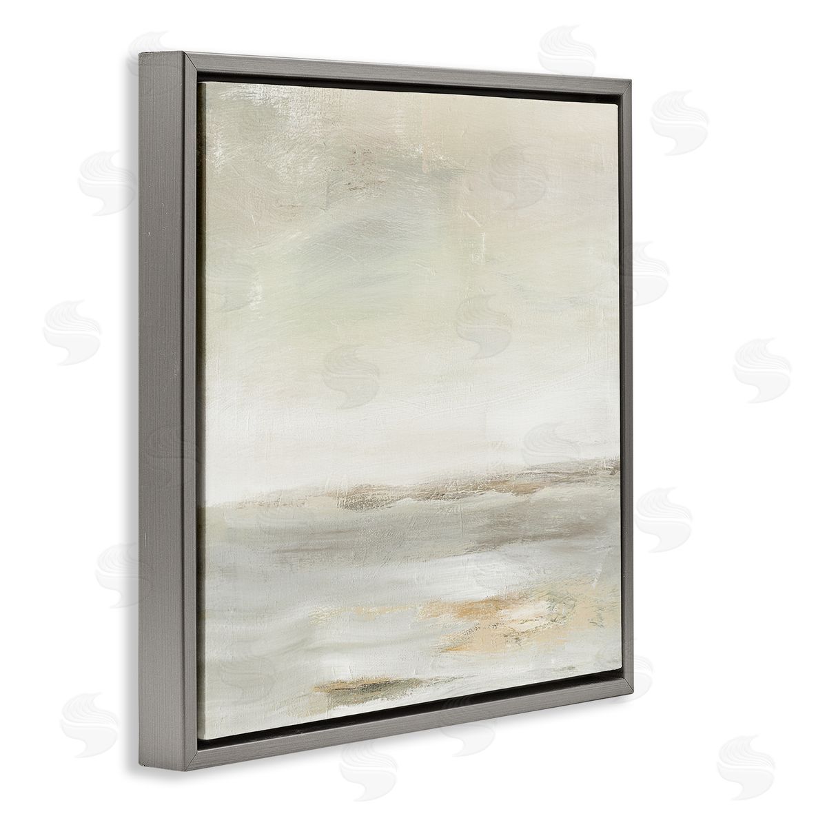 Judith Shapiro Beige Abstract Landscape Scene Gray Floating Frame Canvas Wall Art Print