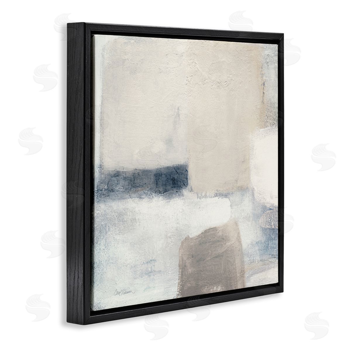 Carol Robinson Muted Geometric Abstract Shapes Black Floating Frame Canvas Wall Art Print