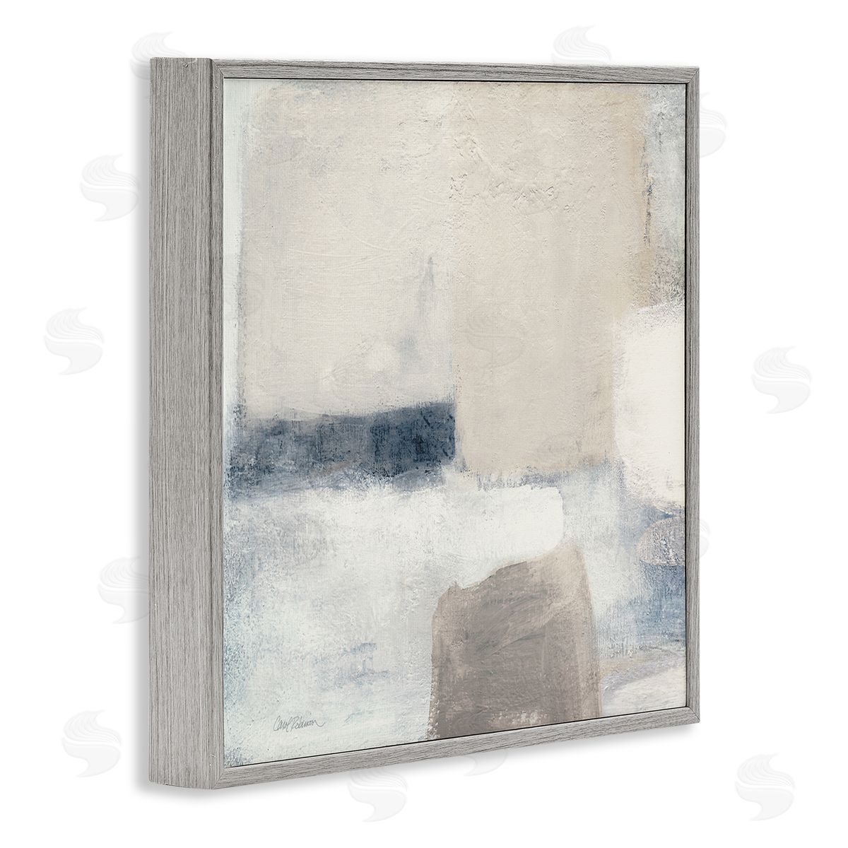 Carol Robinson Muted Geometric Abstract Shapes Gray Framed Glicee Wall Art Print