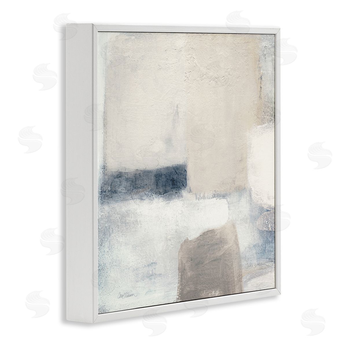 Carol Robinson Muted Geometric Abstract Shapes White Framed Glicee Wall Art Print