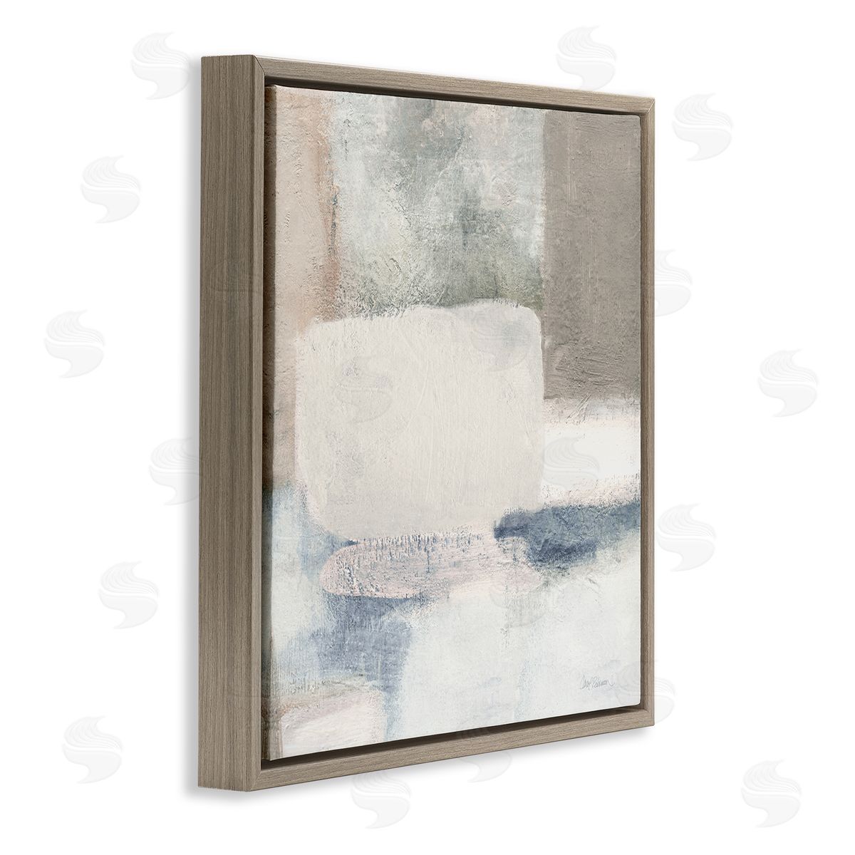 Carol Robinson Modern Rectangular Shapes Arrangement Brown Floating Frame Canvas Wall Art Print