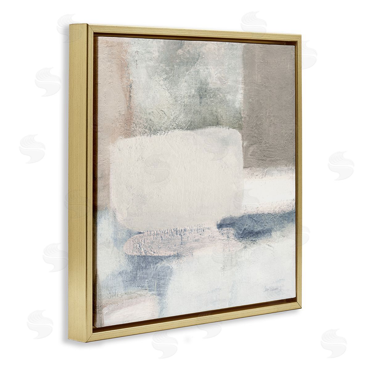 Carol Robinson Modern Rectangular Shapes Arrangement Gold Floating Frame Canvas Wall Art Print