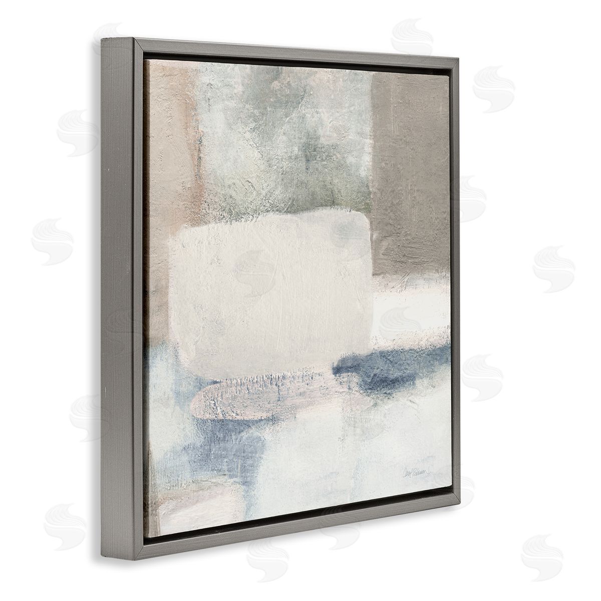 Carol Robinson Modern Rectangular Shapes Arrangement Gray Floating Frame Canvas Wall Art Print