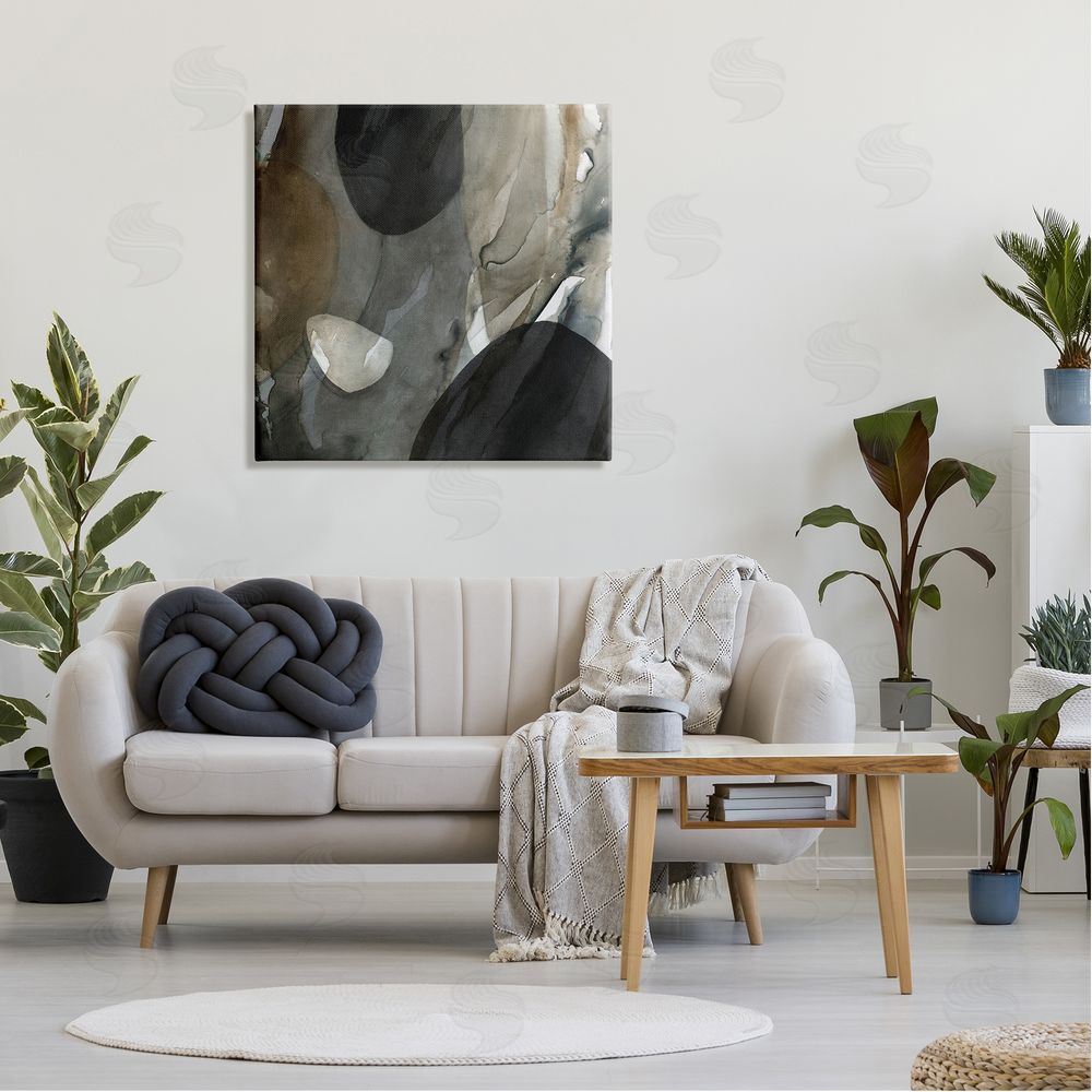 Carol Robinson Modern Layered Shapes Abstract Canvas Wall Art in Room
