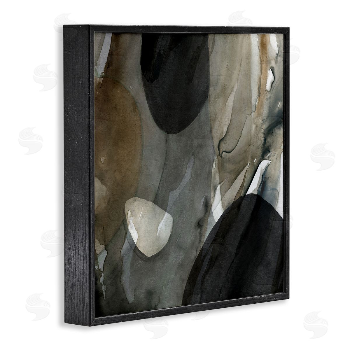 Carol Robinson Modern Layered Shapes Abstract Black Framed Glicee Wall Art Print