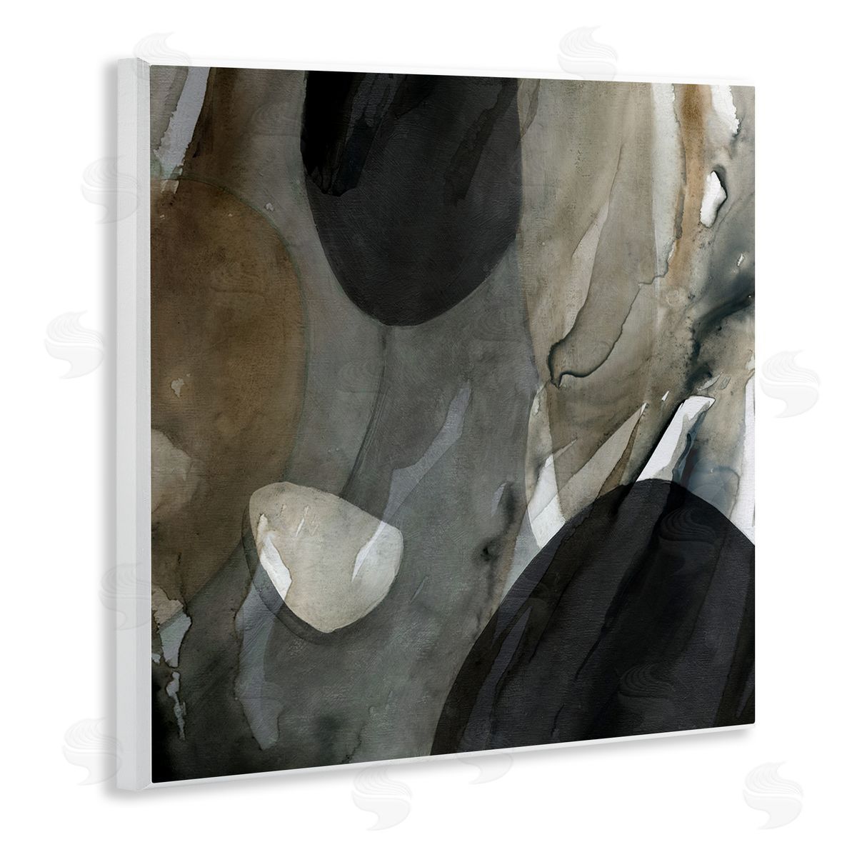 Carol Robinson Modern Layered Shapes Abstract Wooden Wall Plaque Art Print