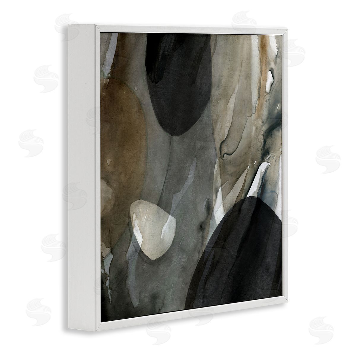 Carol Robinson Modern Layered Shapes Abstract White Framed Glicee Wall Art Print