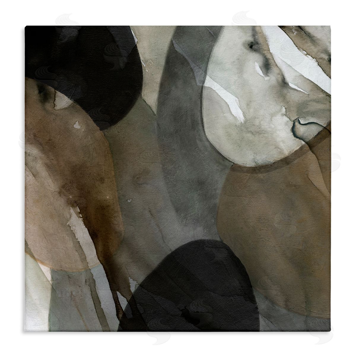 Carol Robinson Contemporary Round Layered Shapes  Stretched Canvas Wall Art Print
