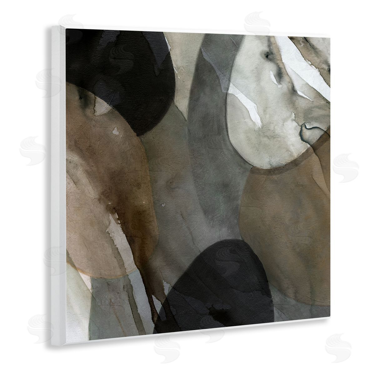 Carol Robinson Contemporary Round Layered Shapes  Wooden Wall Plaque Art Print