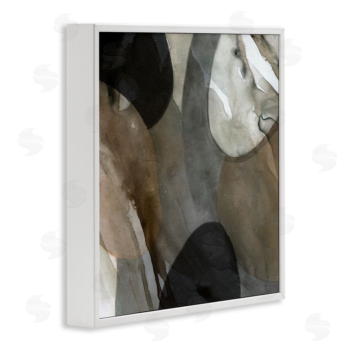 Carol Robinson Contemporary Round Layered Shapes  White Framed Glicee Wall Art Print