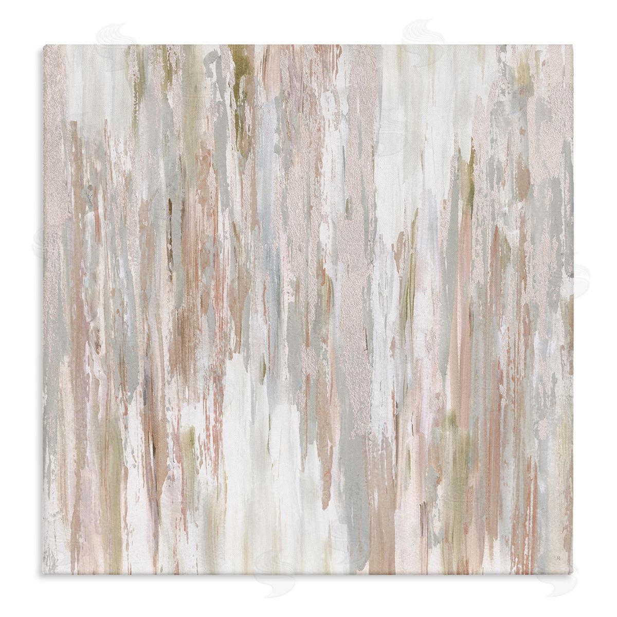 Susan Jill Muted Abstract Rain Streaks Stretched Canvas Wall Art Print
