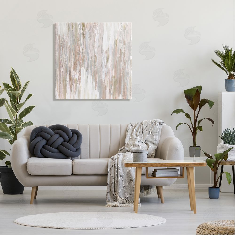 Susan Jill Muted Abstract Rain Streaks Canvas Wall Art in Room
