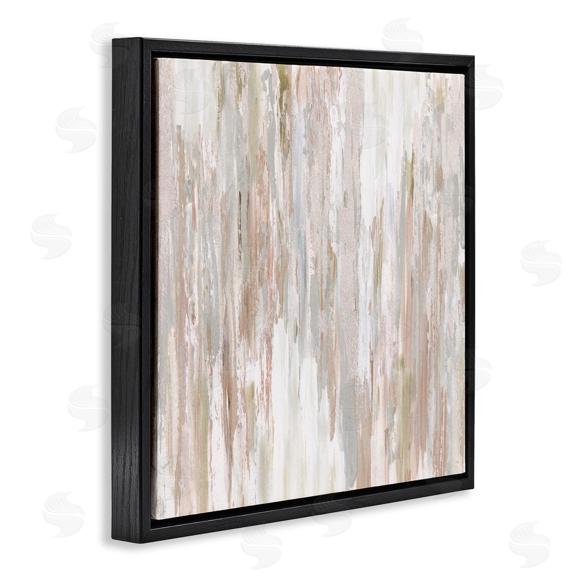 Susan Jill Muted Abstract Rain Streaks Black Floating Frame Canvas Wall Art Print