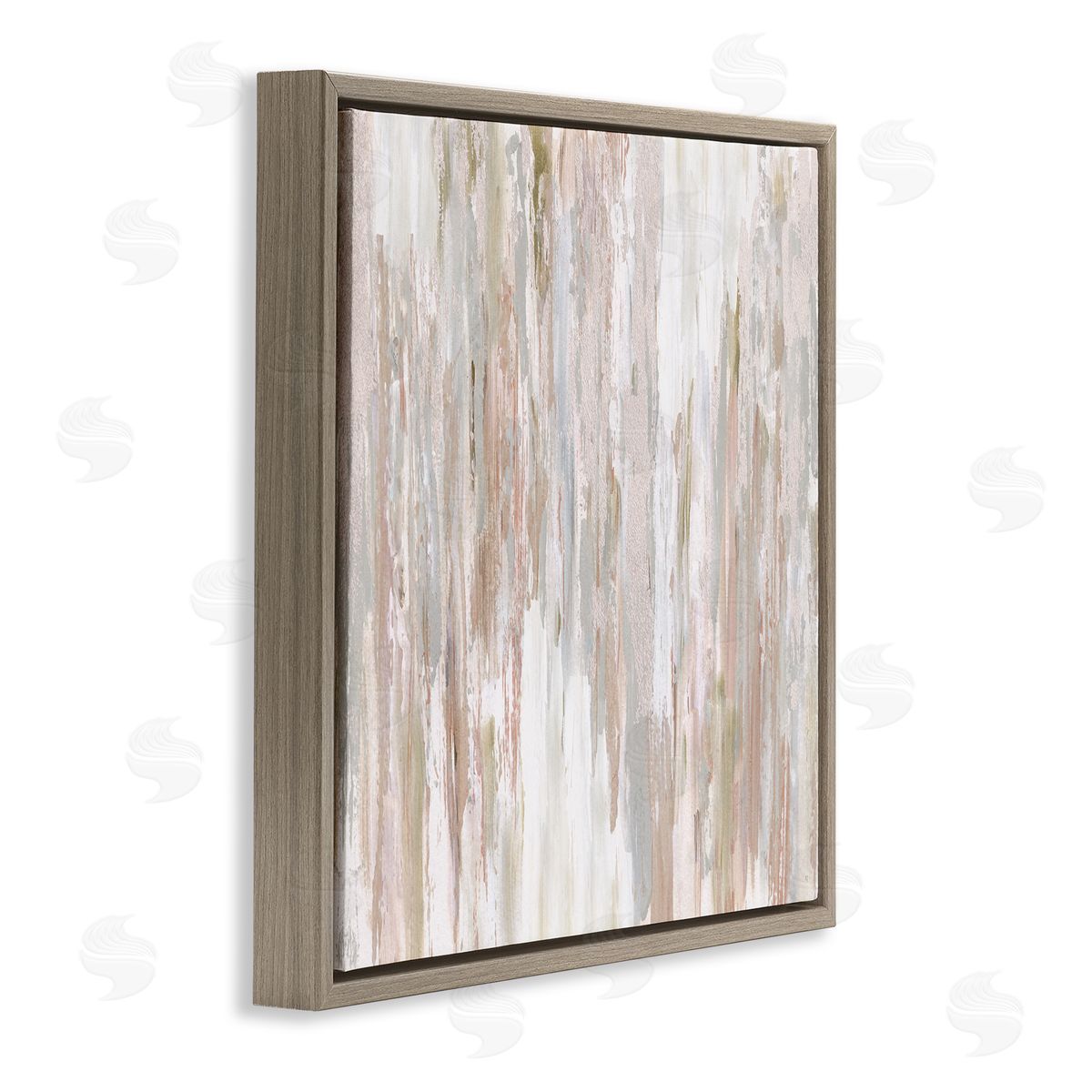 Susan Jill Muted Abstract Rain Streaks Brown Floating Frame Canvas Wall Art Print