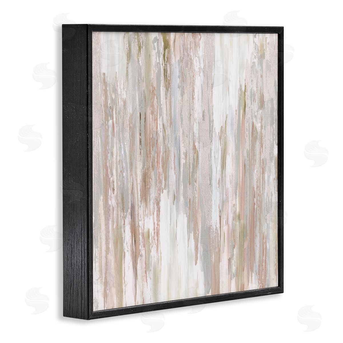 Susan Jill Muted Abstract Rain Streaks Black Framed Glicee Wall Art Print