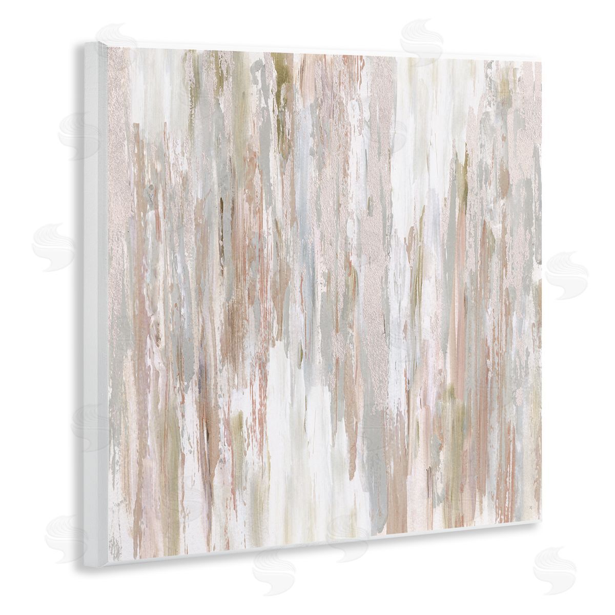 Susan Jill Muted Abstract Rain Streaks Wooden Wall Plaque Art Print
