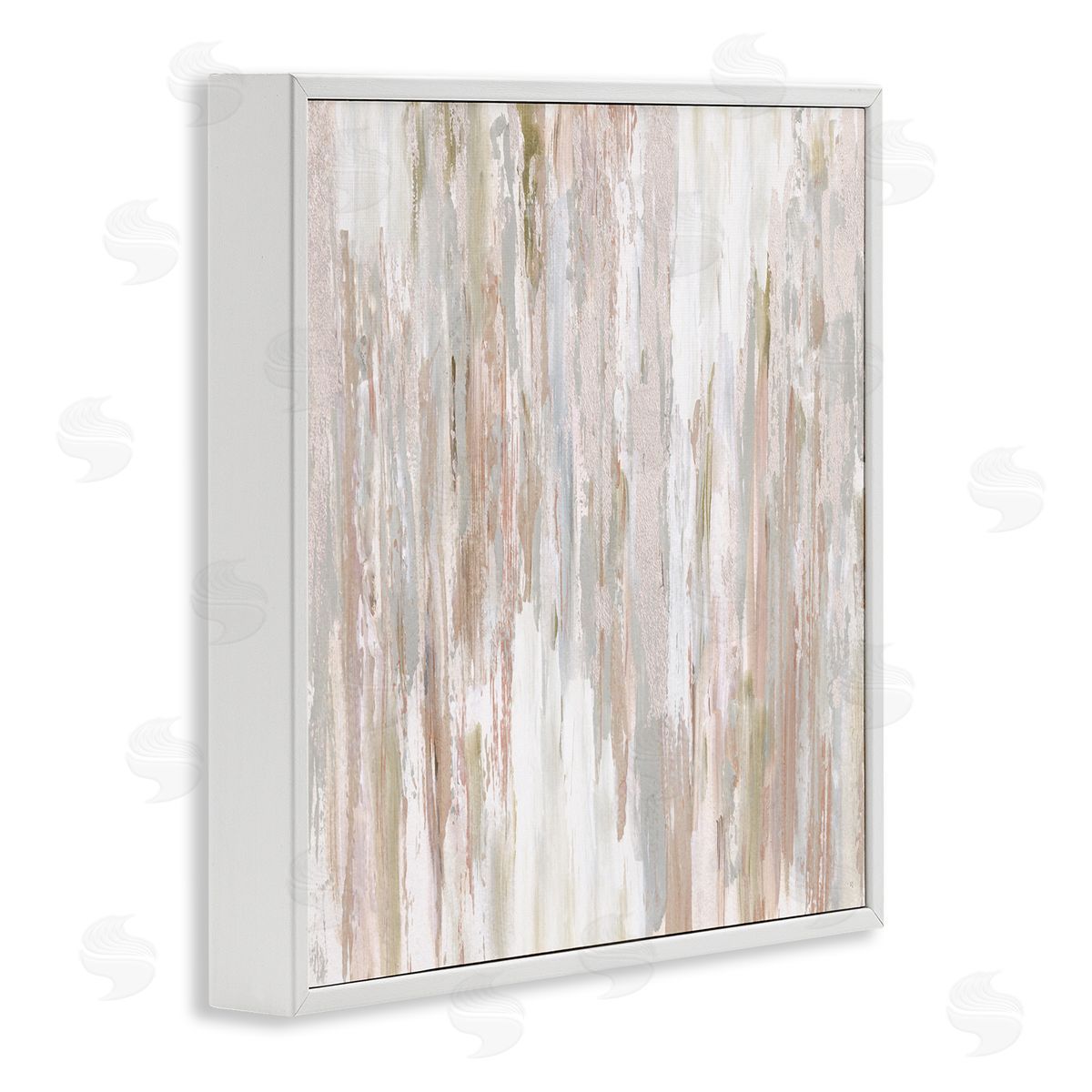 Susan Jill Muted Abstract Rain Streaks White Framed Glicee Wall Art Print