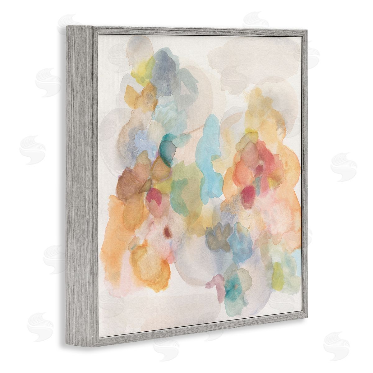 Soft Abstract Watercolor Splash Grey Frame Print Wall Art, Home Decor by Jodi Fuchs