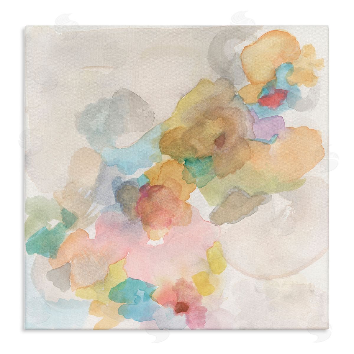 Jodi Fuchs Modern Abstract Floral Shapes Stretched Canvas Wall Art Print