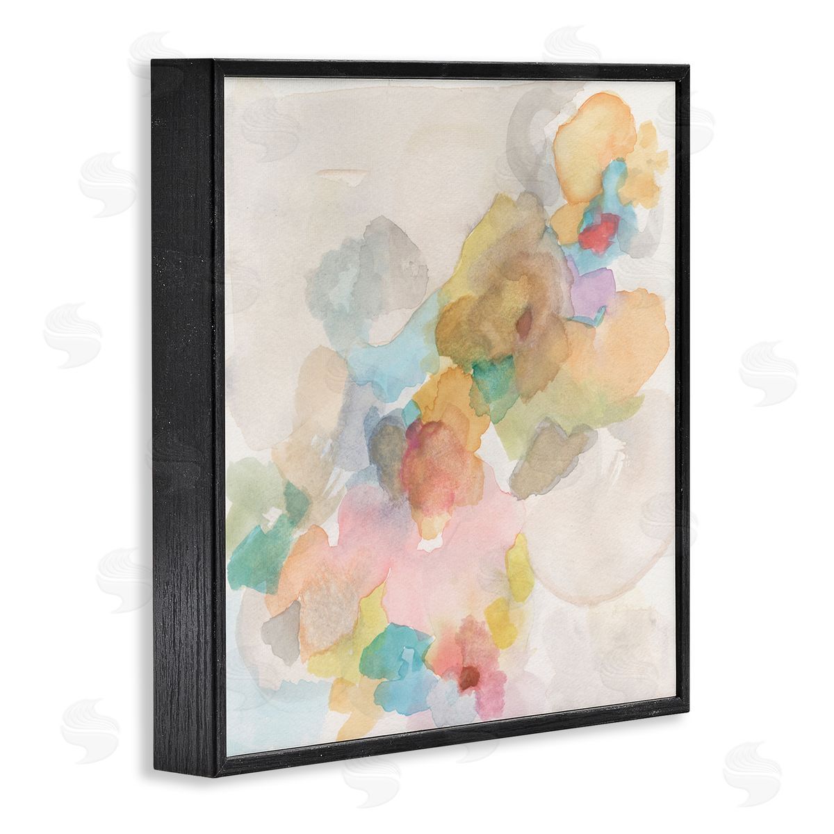 Jodi Fuchs Modern Abstract Floral Shapes Black Framed Glicee Wall Art Print