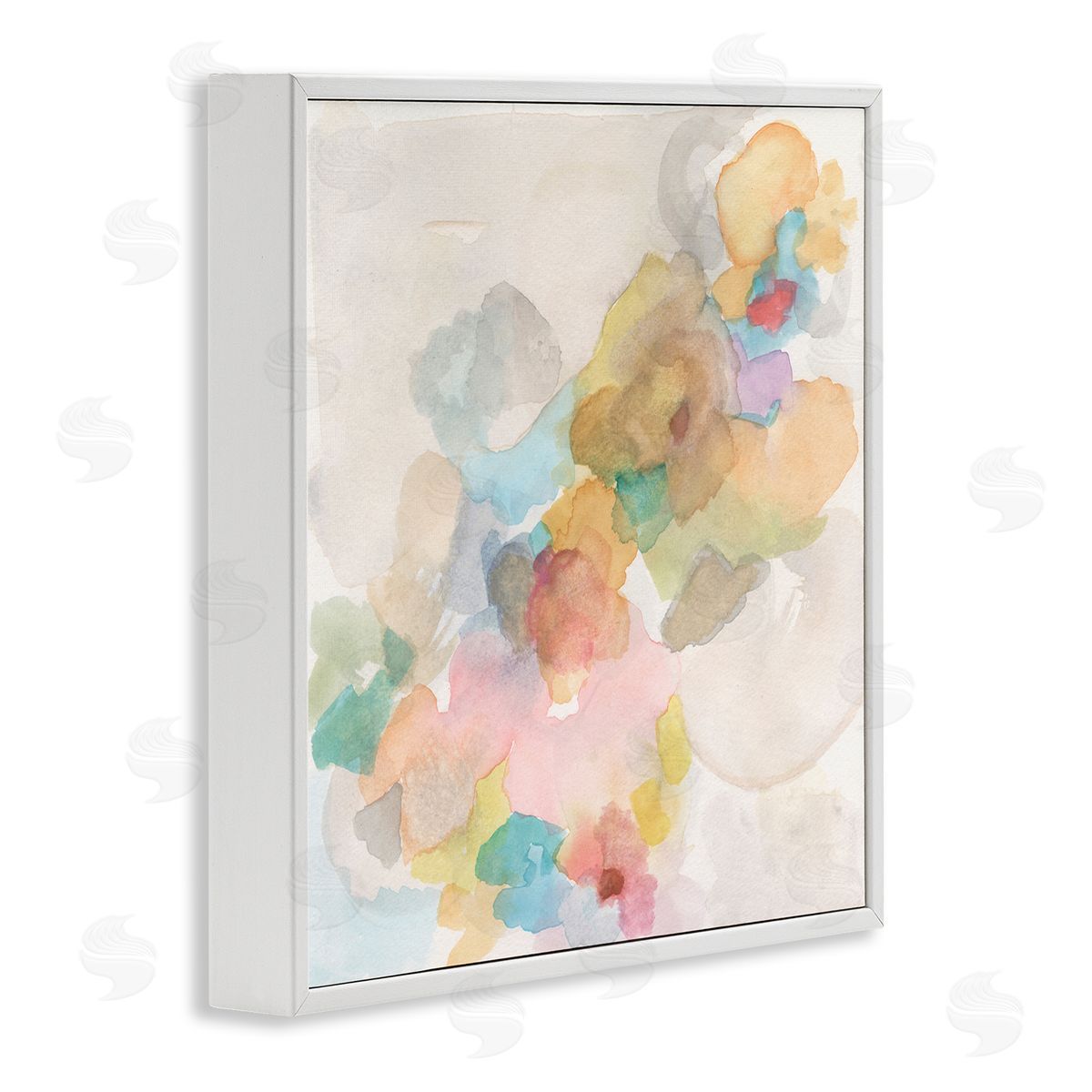 Jodi Fuchs Modern Abstract Floral Shapes White Framed Glicee Wall Art Print