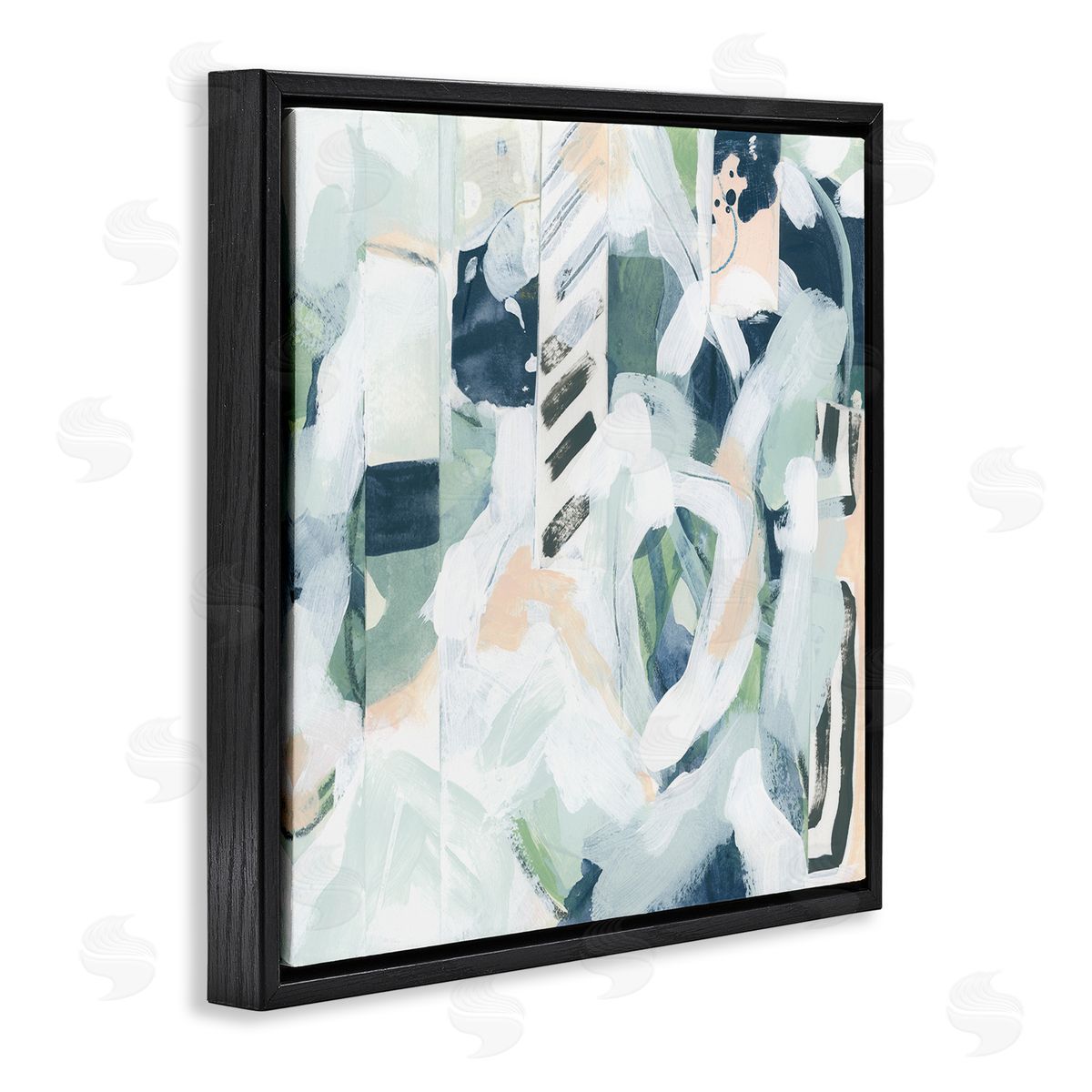 June Erica Vess Various Modern Shapes Arrangement Black Floating Frame Canvas Wall Art Print