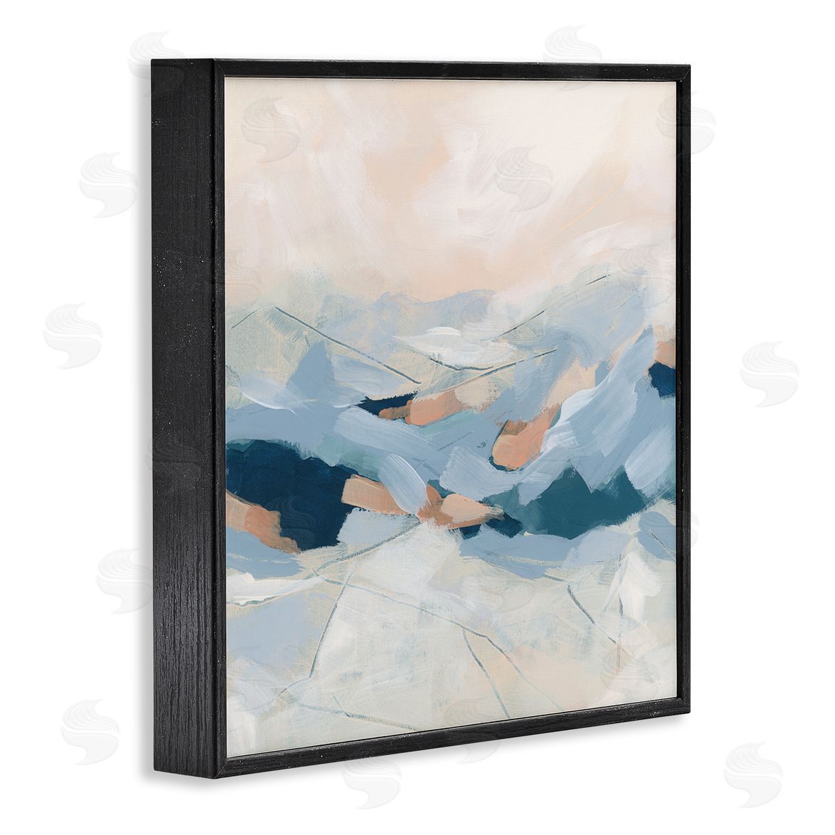 June Erica Vess Modern Brushed Mountain Landscape Black Framed Glicee Wall Art Print