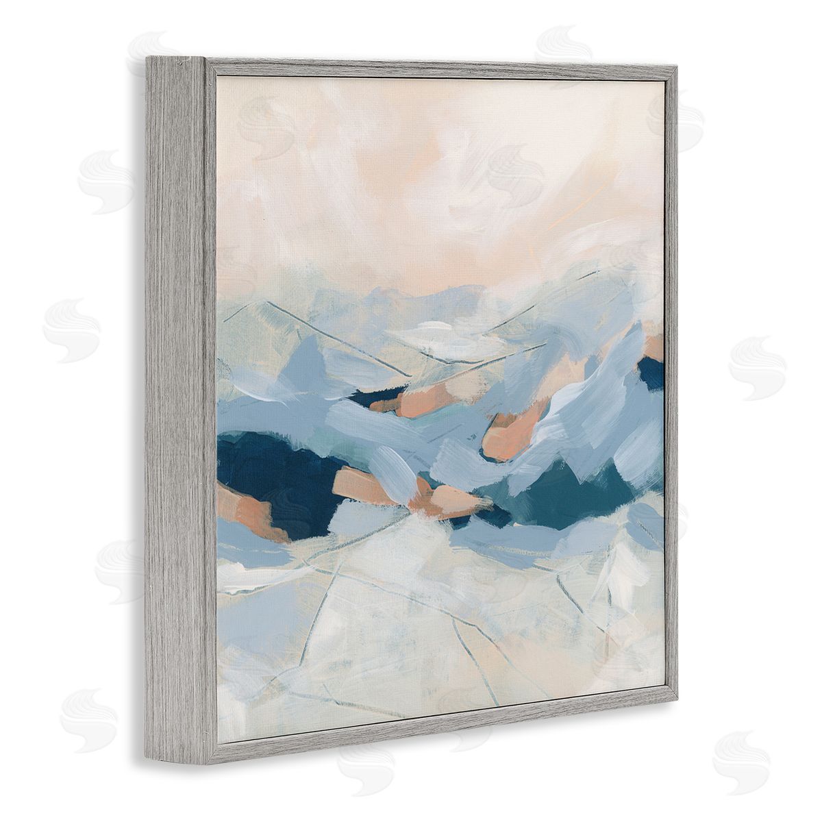 June Erica Vess Modern Brushed Mountain Landscape Gray Framed Glicee Wall Art Print