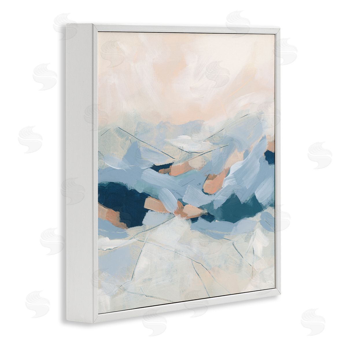 June Erica Vess Modern Brushed Mountain Landscape White Framed Glicee Wall Art Print