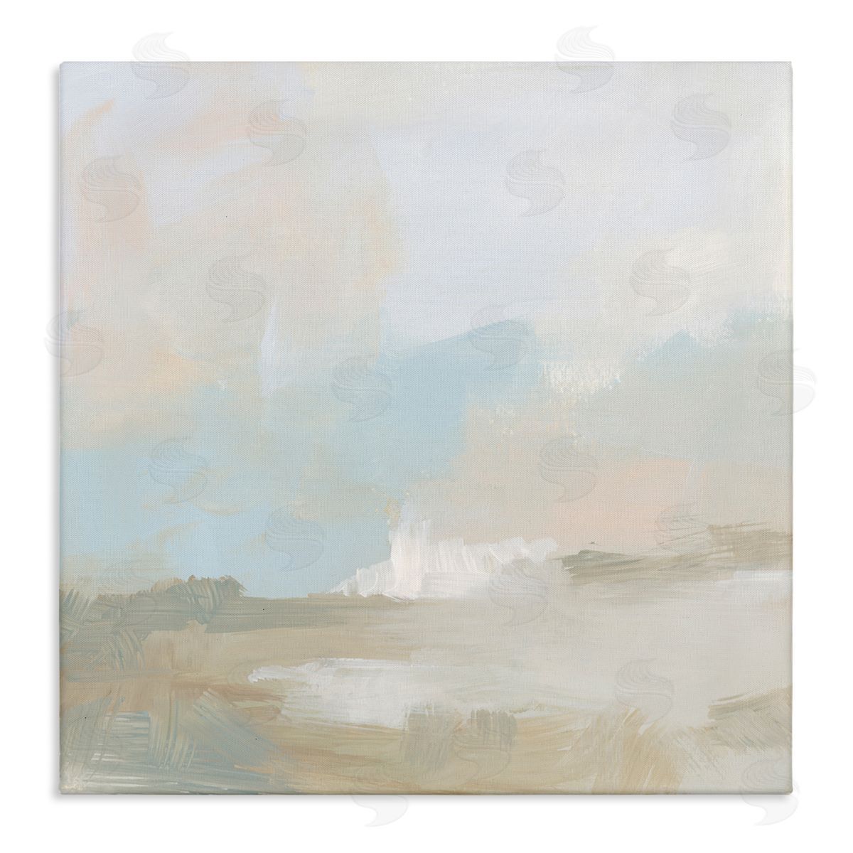 June Erica Vess Soft Beige Abstract Scene Stretched Canvas Wall Art Print