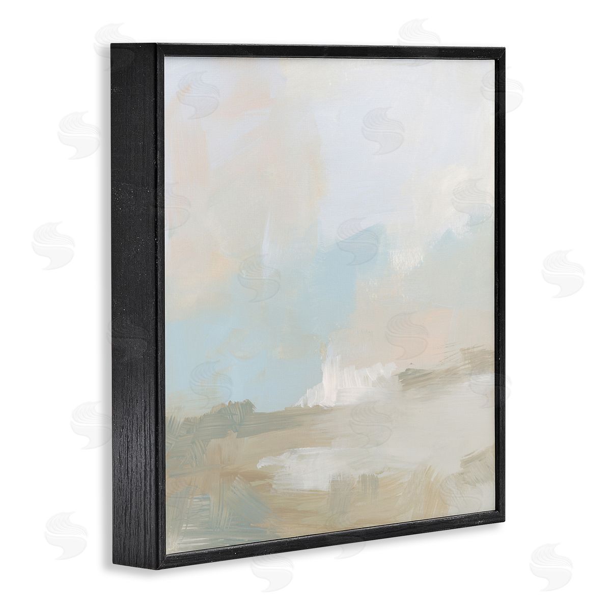 June Erica Vess Soft Beige Abstract Scene Black Framed Glicee Wall Art Print