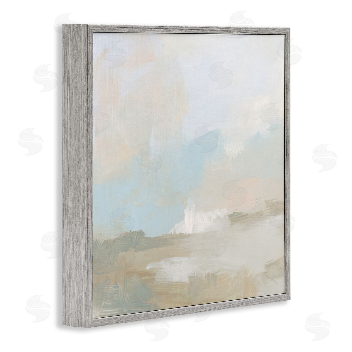 June Erica Vess Soft Beige Abstract Scene Gray Framed Glicee Wall Art Print