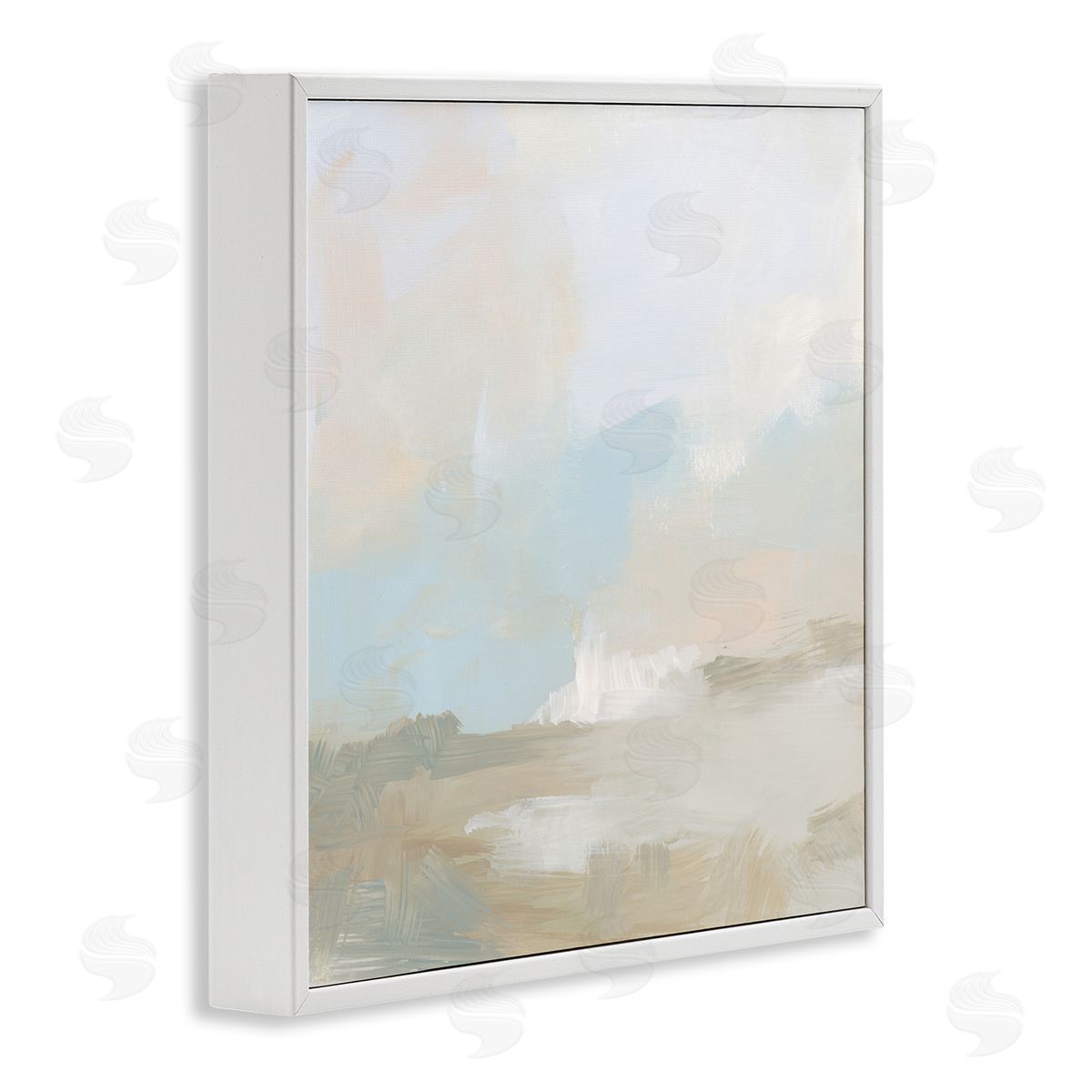 June Erica Vess Soft Beige Abstract Scene White Framed Glicee Wall Art Print