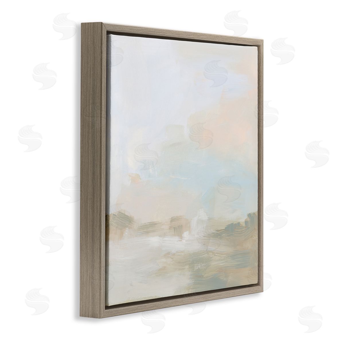 Modern Neutral Landscape Abstract Brown Floating Frame Canvas Wall Art, Home Decor by June Erica Vess